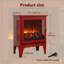 Poêle électrique 17 po avec effet de flamme 3D, rouge classique
