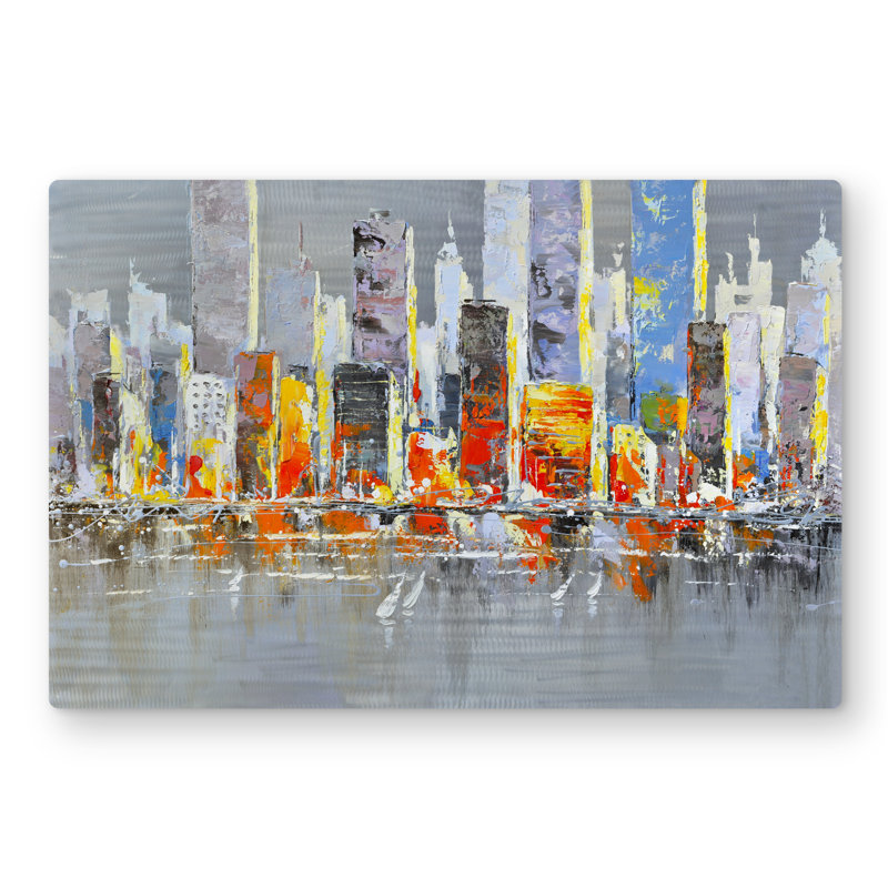 Color Splash Cityscape - Office Building Metal Print Decor
