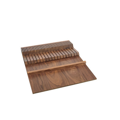 Rev-A-Shelf Two-Tier Wood Trim-to-Fit Knife Block Kitchen Drawer Organizer Insert