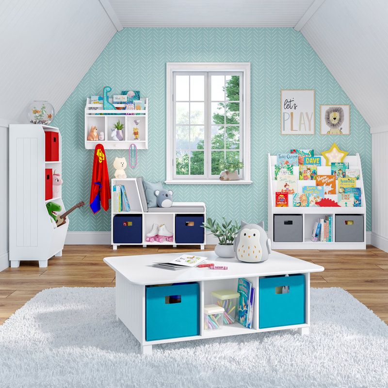 Banc de rangement rembourré pour enfants RiverRidge