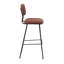 Bar Stool, Retro Style, Metal Frame  Padded Seat Back Tall 76cm Seat Height for Bar-1275311383