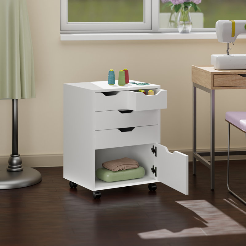 Halifax Bins & Drawers Storage Mobile Cabinet, White
