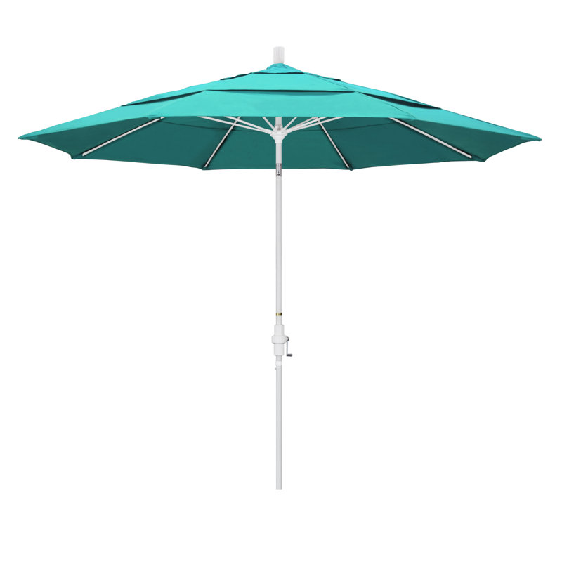 Parasol de marché 11 pi Brent, Toile Aruba Sunbrella®, H 110,5 po x l 132 po x P 132 po, Gris martelé