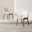 Ensemble de chaises de salle à manger rembourrées en similicuir avec dossier ouvert, pieds en métal-875921383