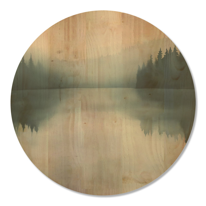 Tropical Island Shoreline - art mural rond en bois nautique, Rond 23 po, Rond
