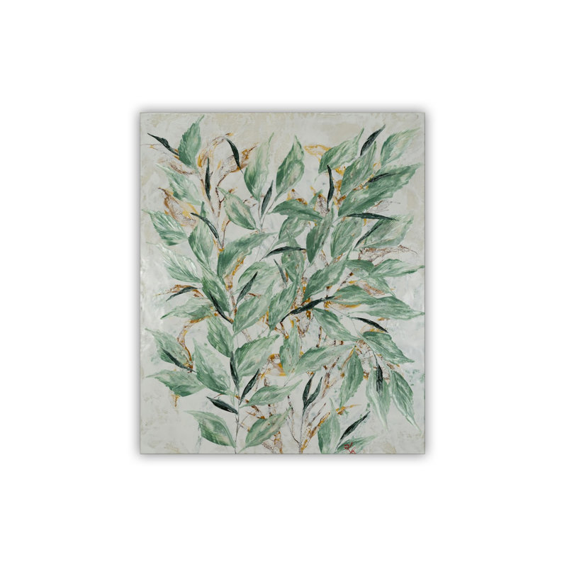 Nature Inspired "Verdant Sprig" Canvas Wall Art By , 12" H x 12" W x 1.5" D, Wrapped Canvas, Does Not Apply