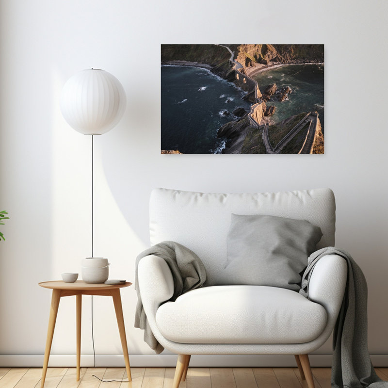 Winding Coastal Path Dramatic Abstract Contemporary Architecture Coastal Wall Art Print 1 Piece Wrapped Canvas Wall Art