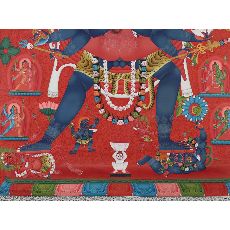 Divinité bouddhiste tibétaine Chakrasamvara (Brocadeless Thangka)