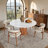 5Pcs Dining Set With 4 Upholstered Chairs-44707359-44707346