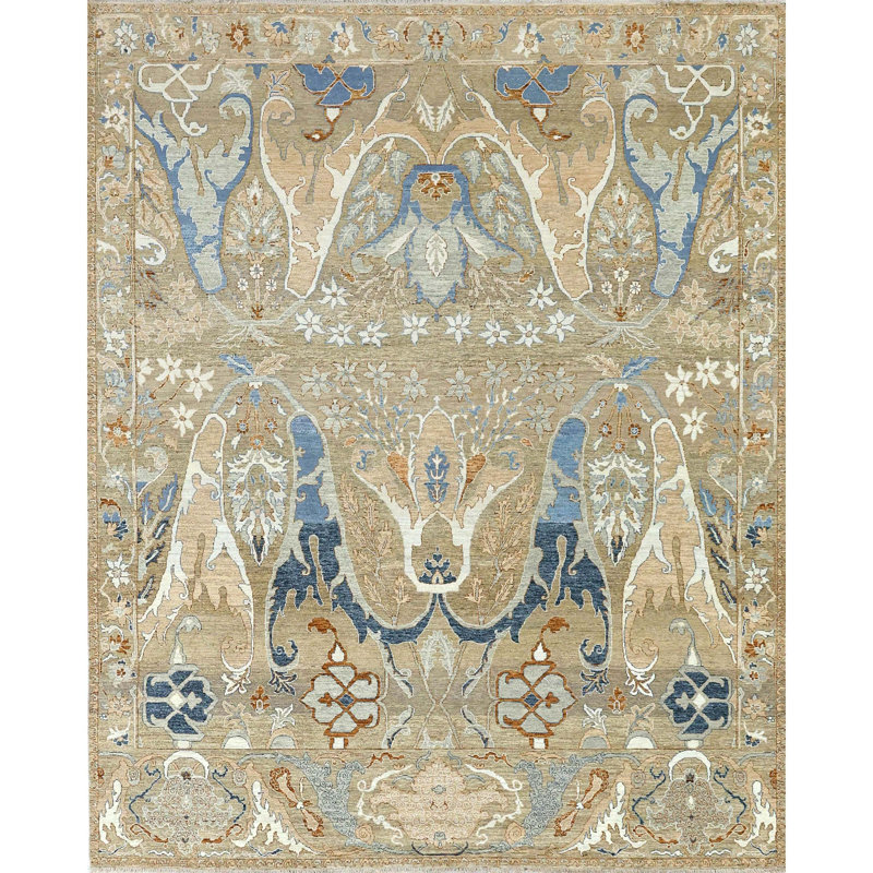 Handmade Wool Oriental Area Rug, Rectangle 6' x 9'