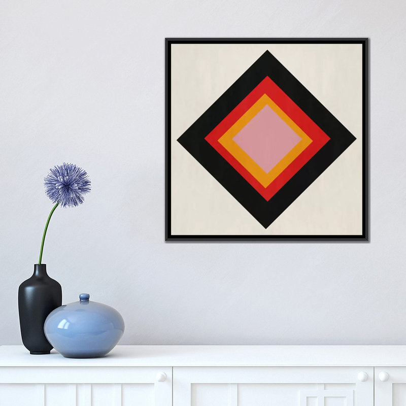 Albree Modern Diamond Void, impression sur toile, H 18 po x l 18 po x P 1,5 po, Toile avec cadre noir, Pas de tapis