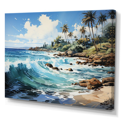 Palmier turquoise sur fond tropical