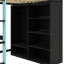 Lit mezzanine double avec bureau et garde-robe ouvert, lit mezzanine en bois avec espaces de rangement et éclairage RVB-1354775589