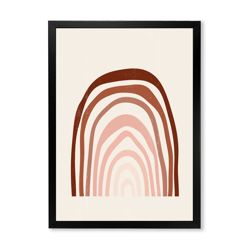 «Terracotta Minimalist Boho Rainbow I», impression sur toile, Toile avec cadre noir, H 40 po x l 30 po x 1,5 po