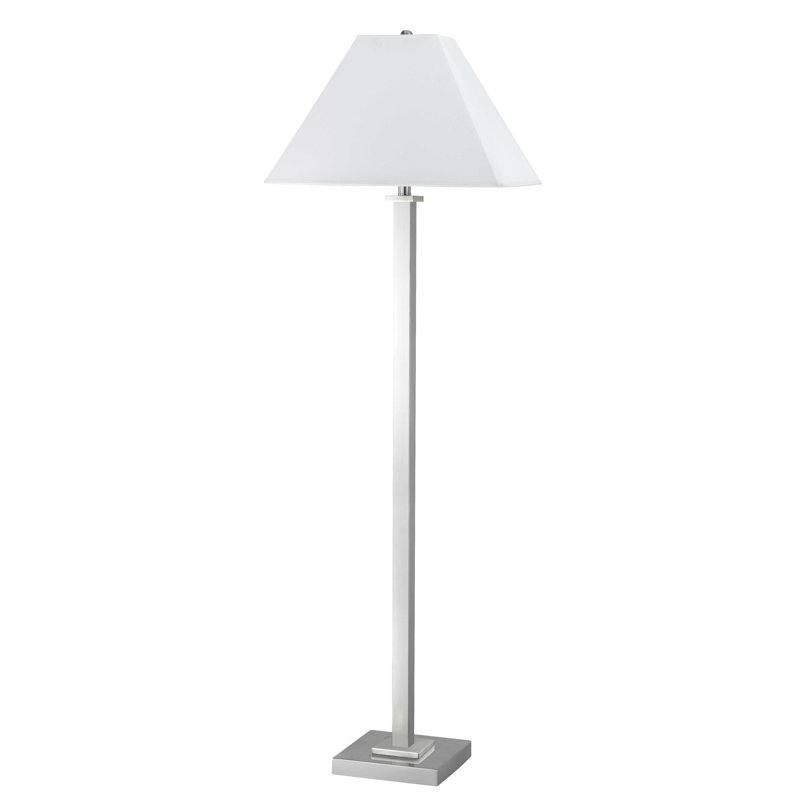 Lampe sur pied en métal chromé de 100 W avec interrupteur à bouton-poussoir
