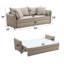 Canapé-lit 87,8 po Irina, tissu beige-1110006029