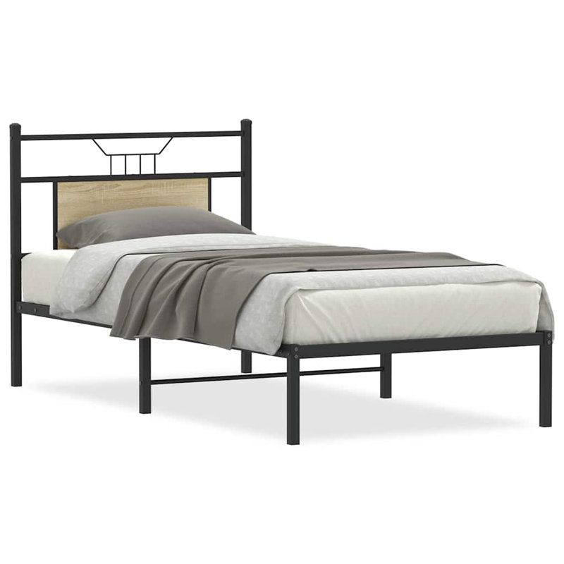 Bed Frame Without Mattress Engineered Wood, European Single (90 x 200cm), Sonoma Oak