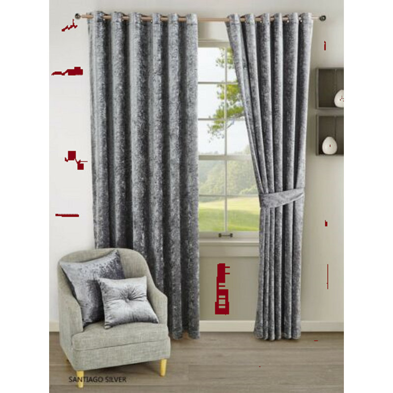 Magdeline Room Darkening Curtain Pair, 117cm W x 183cm D, Silver