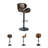 Dorotea Swivel Upholstered Faux Leather Adjustable Height Counter Stool