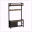 33.1" Wide Hall Tree with 23 Hooks and Movable Drawers