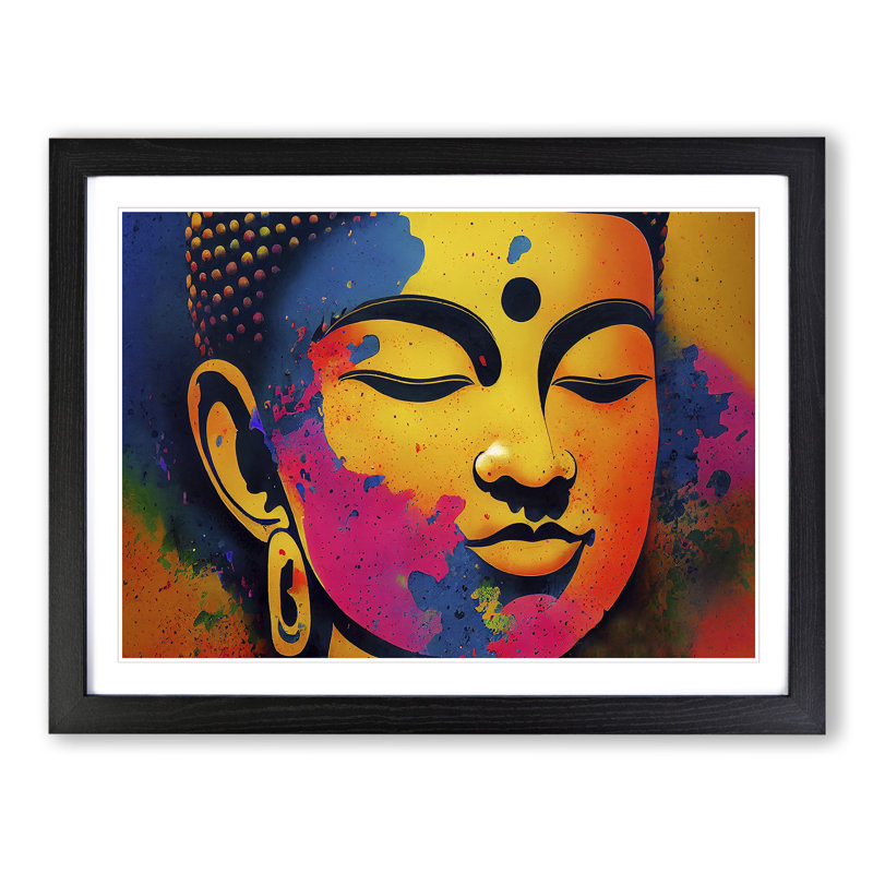 Colourful Buddha Vol.3 Abstract - Framed Print, Black, 46cm H x 64cm W x 2cm D