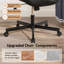 Fauteuil de bureau d'ordinateur sans accoudoirs, fauteuil de bureau ergonomique en cuir à dossier moyen avec roulettes et support lombaire pour la maison-611532220-611532222