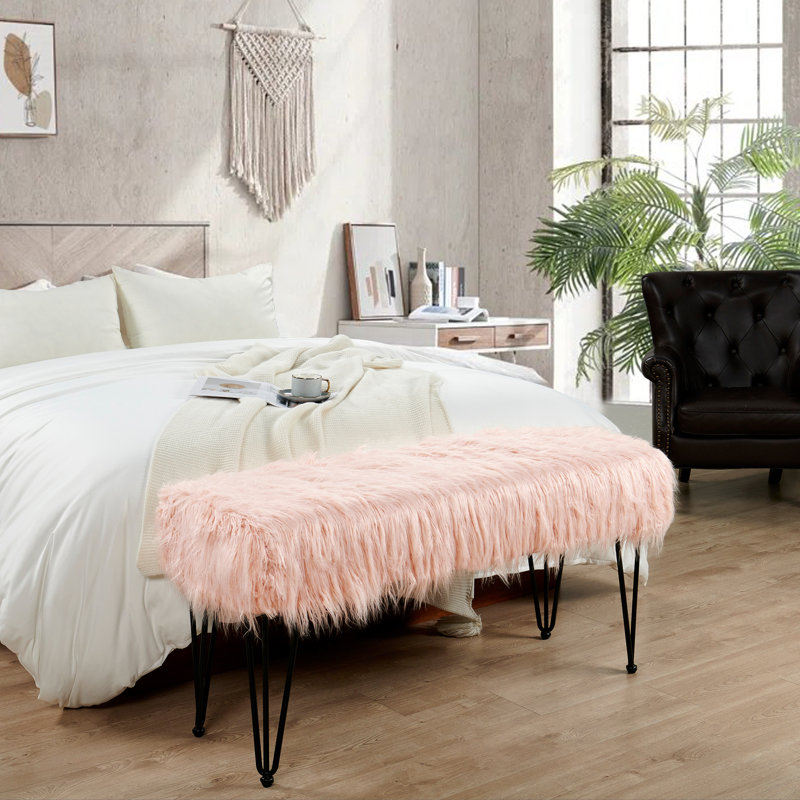 116.8cm Wide Rectangle Solid Colour Standard Ottoman, Rose