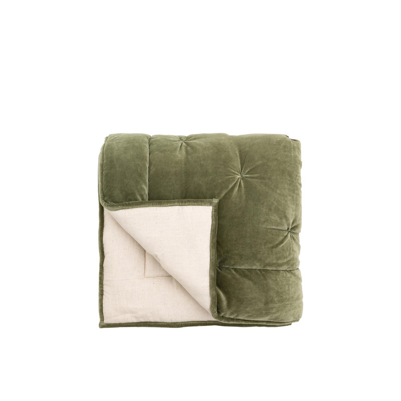 Rivky Opulent Velvet Bedspread Blanket, Green