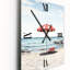 Parasol de plage rouge côtier II - Horloge murale nautique et de plage-99631335