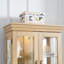Vitrine lumineuse avec tablettes en verre réglables en chêne