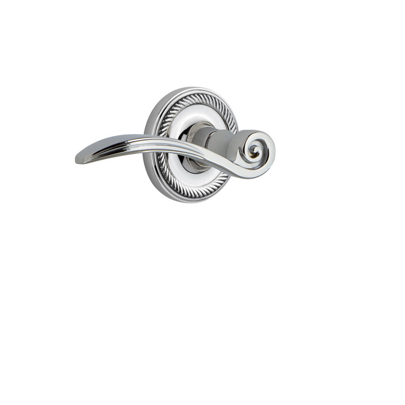 Rosette en corde (lit et salle de bain) avec levier de cygne, 2-3/8 po, Chrome brillant, Gauche