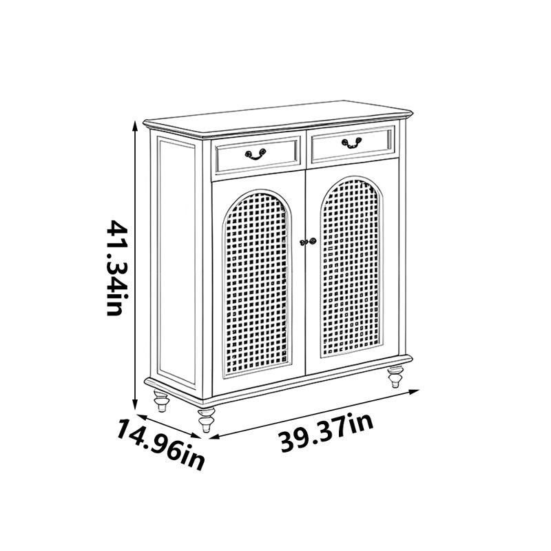 Armoire à chaussures moderne et simple, H 41,34 po x l 39,37 po x P 14,96 po