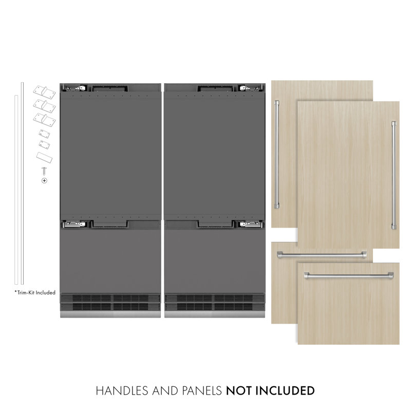 ZLINE 72 in. Panel Ready Built-In Refrigerator with Graphite Gray Interior