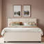 Upholstered Platform Bed With Brick Pattern Headboard And Trundle-800651564