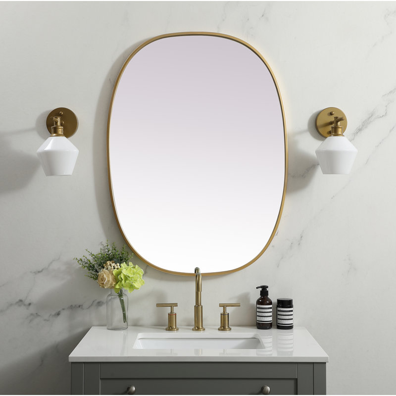 Miroir mural Sabine, Laiton, 36 po x 27 po