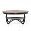 Table basse en bois de manguier et fer à la main fabriquée à la main