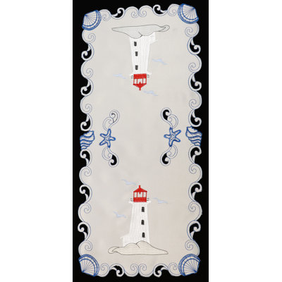 Tapis de broderie blanc / phare