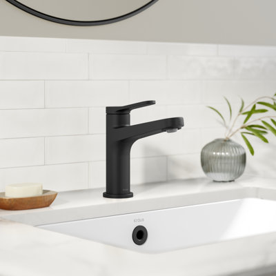 KRAUS Indy Bathroom Faucet In Spot-Free With Single Handle, Pop Up Drain And Supply Lines