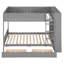 Lit superposé double au-dessus de double avec 2 tiroirs et armoire multicouche, gris