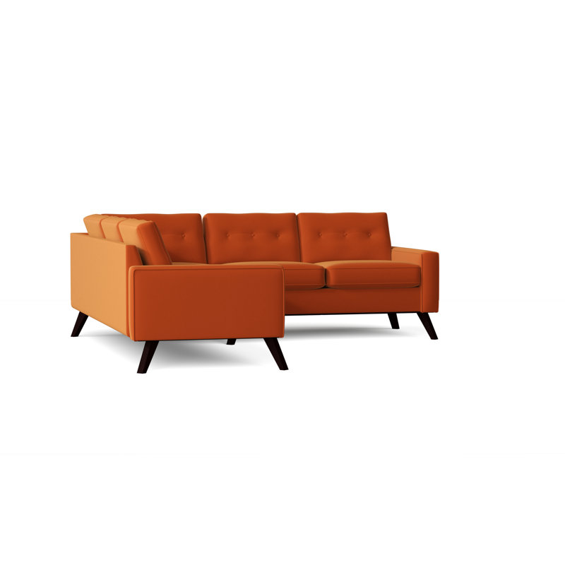 Canapé modulaire de coin en coton 96 po Amber, Accoudoir à droite (vu de face), Tissage safran Klein Klein, Naturel