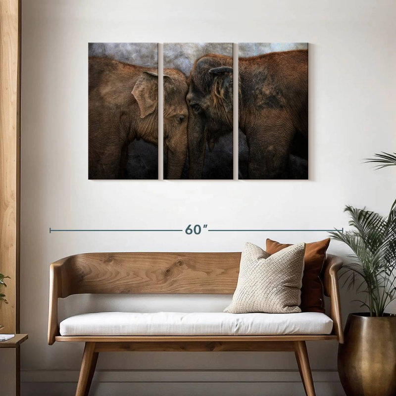 «Brampt Elephant Young Love», H 28 po x l 45 po