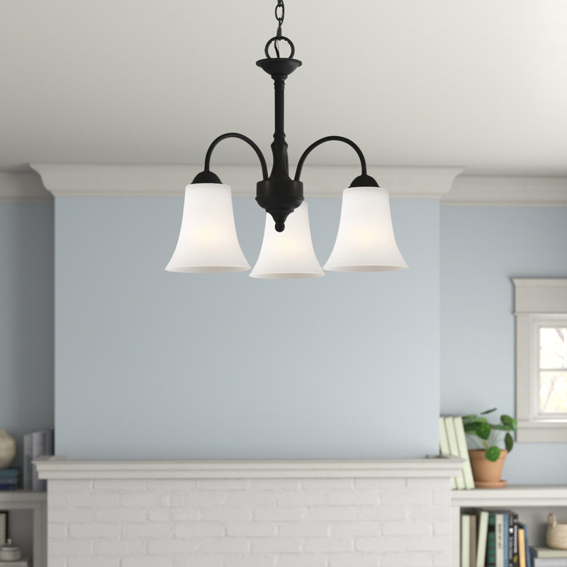 Bullis 3 - Light Steel Dimmable Chandelier, Black