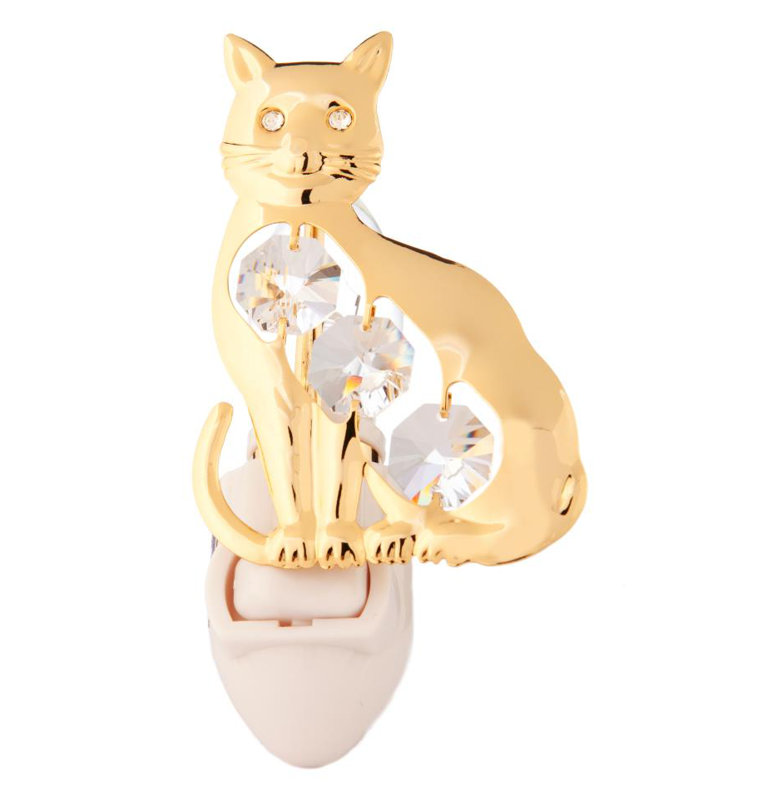 24K Gold Plated Kitty Cat Night Light