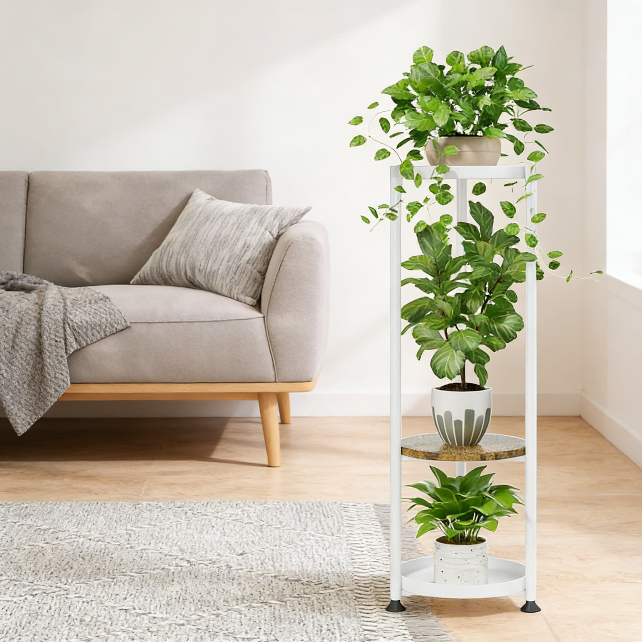 Arlmont & Co. 4-Tier Corner Plant Stand For Indoor And Outdoor Use, 45 ...