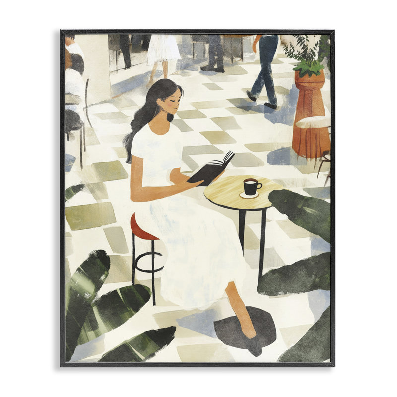 «Coffee & Pages in Cafe», estampe numérique, conception de Svetlana Aleynikova, H 30 po x l 24 po