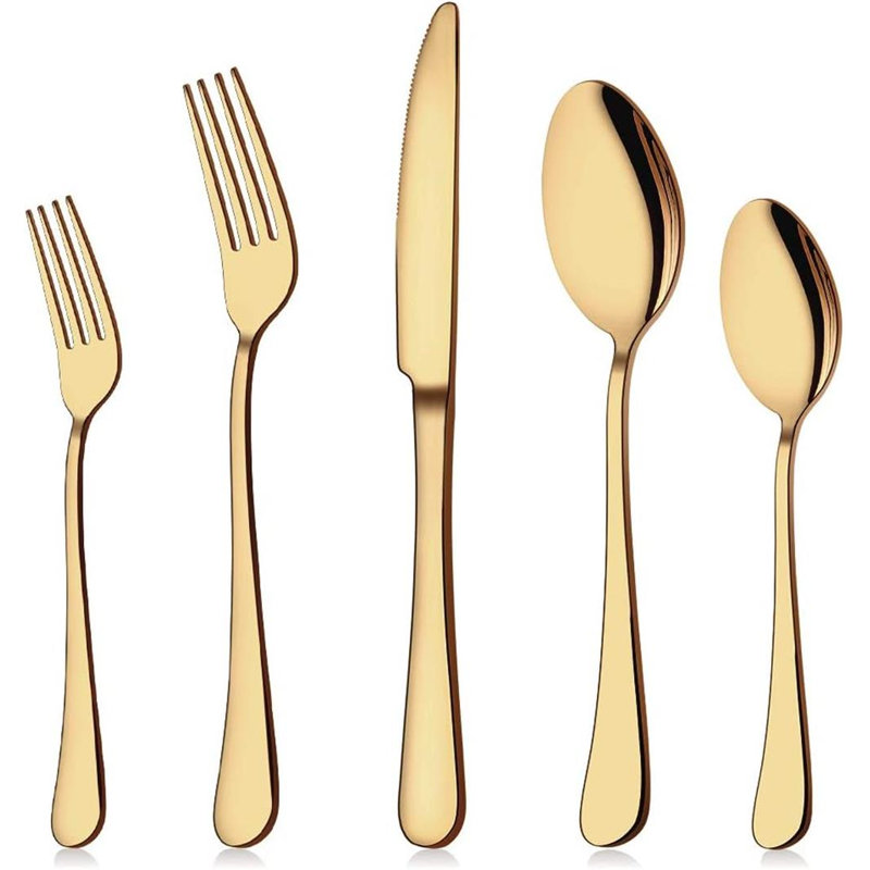 Gold Silverware Set For 8