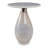 Side Table with Marble Top and Artistic Glass Base - Narrow Living Room End Table for Bedroom or Entryway - Contemporary Round Accent Furniture - White-729725654