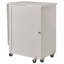 Folding Sewing Table With Lockable Wheels Storage Shelves Trays Door White