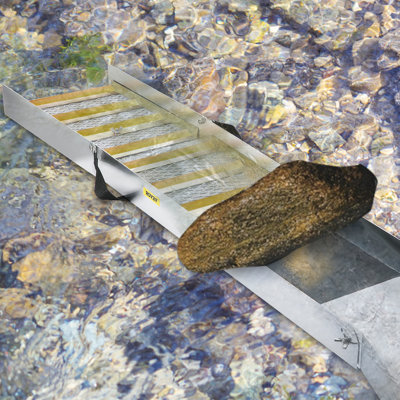 Folding Aluminum Alloy Sluice Box, Compact 50\" Sluice Boxes for Gold, Lightweight Gold Sluice Equipment, Portable Sluice Boxes with Miner\'s Moss, River, Creek, Gold Panning, Prospecting, Dredg