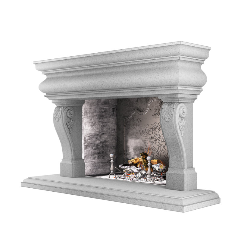 Great Adana Fireplace Surround, Acid Wash Gray